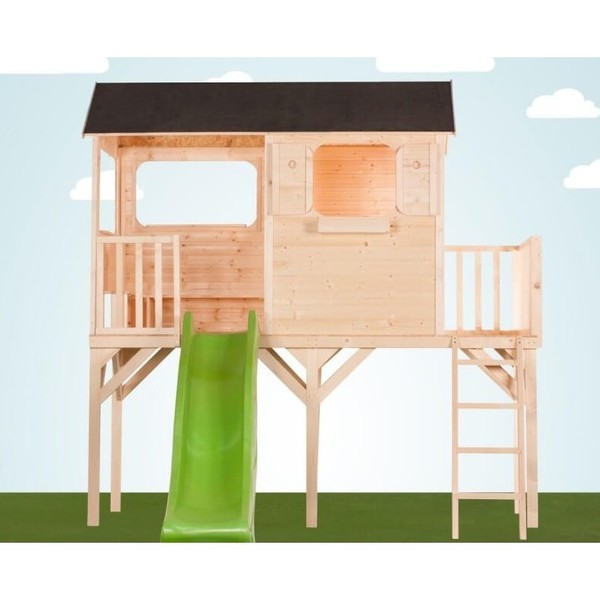 Maison en bois patio sur pilotis