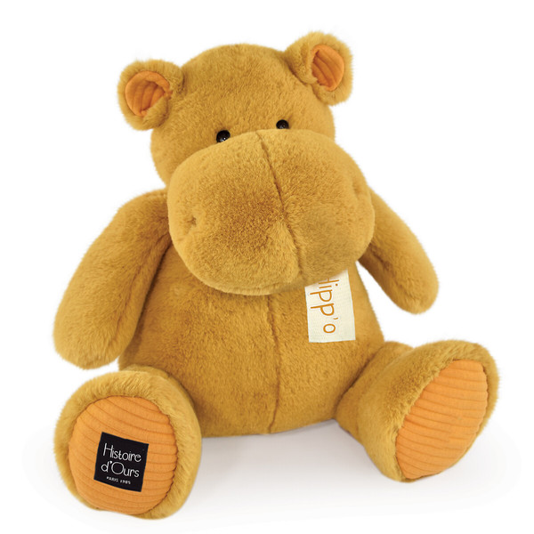 Peluche hippopotame ocre 40cm