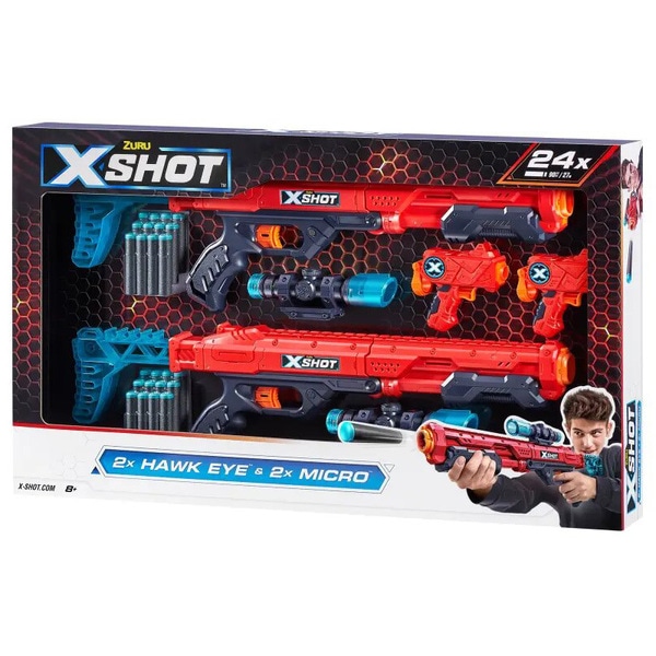 Pistolets X Shot Hawk Eye et Micro