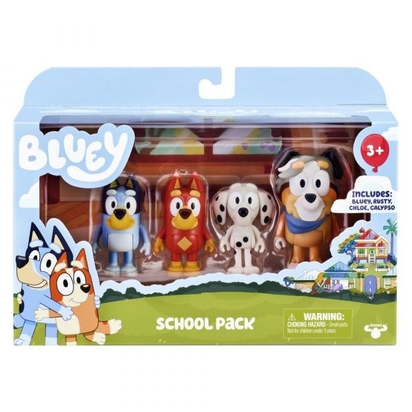 Figurines Bluey pack école