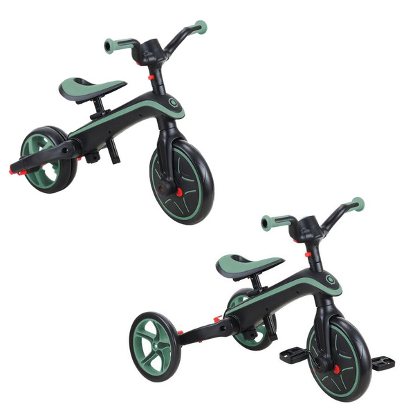 Tricycle Explorer 4en1 évolutif et pliable vert olive