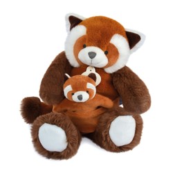 Peluche panda roux avec bébé 25 cm - Unicef