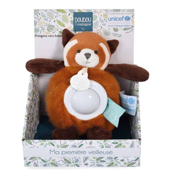 Veilleuse peluche panda roux 15 cm - Unicef