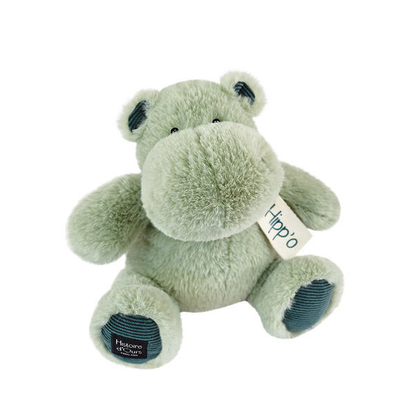 Peluche hippopotame vert amande 25cm