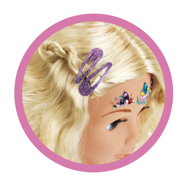 Tête De Poupée à Coiffer Et Maquiller Avec Accessoires – Jeu De Salon De Beauté Pour Filles, 20 Cm, Cheveux Doux Et Colorés