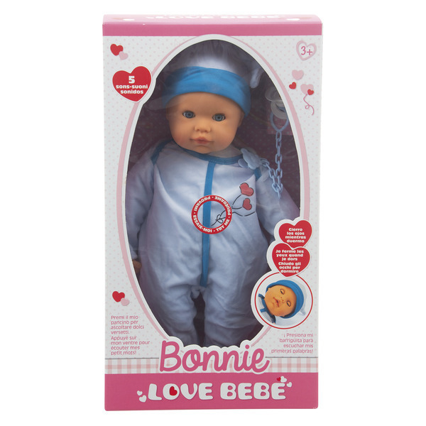 Poupon en pyjama bleu interactif Bonnie 48 cm