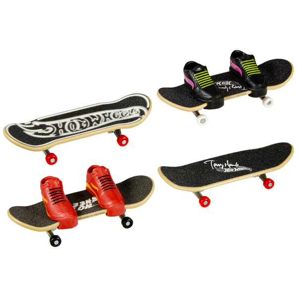 Finger Skate Hot Wheels - Coffret de 4 planches et chaussures Tony Hawk