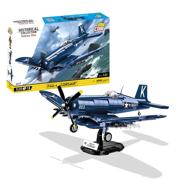 Set de construction Cobi – Avion militaire Vought Corsair F4U-4 (520 pièces)