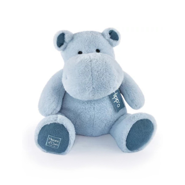 Peluche Hippopotame - Bleu jean - 40 cm