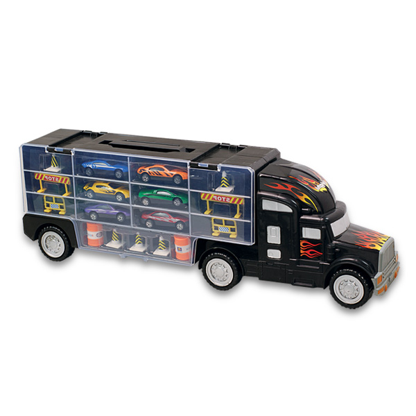 Camion transportable avec 6 voitures et accessoires