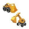 2 camions chantier pelleteuse et bulldozer