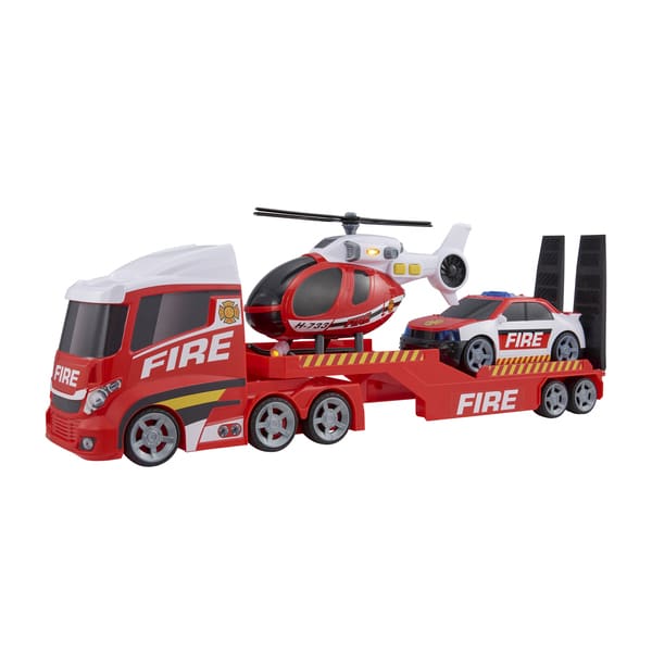 Camion de Transport avec Ensemble de 12 Voitures de pompier - La Poste