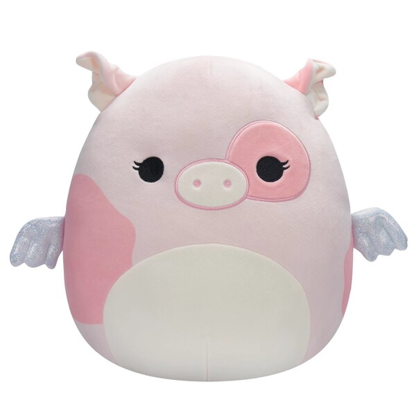 Peluche Squishmallows Peety le Cochon Rose avec Ailes