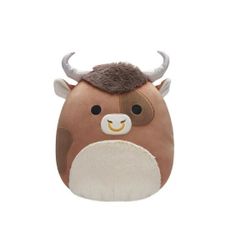 Peluche Squishmallows Shep le Taureau Tacheté Marron