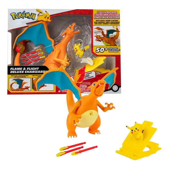 Figurine interactive Pokémon - Dracaufeu avec accessoires - 15cm
