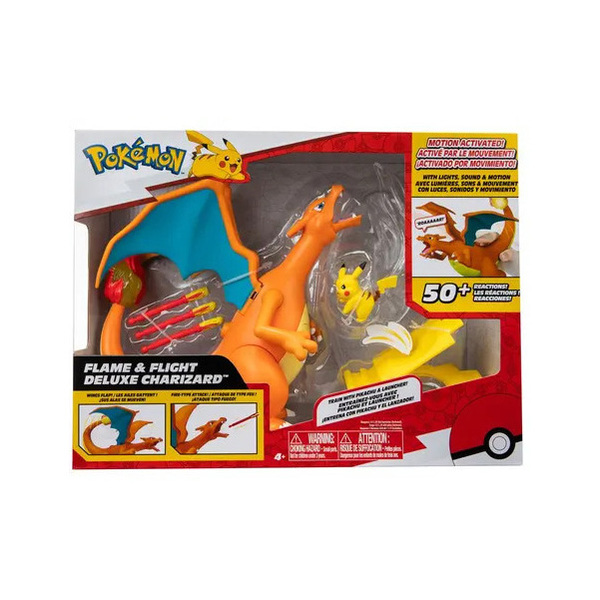 Figurine interactive Pokémon - Dracaufeu avec accessoires - 15cm