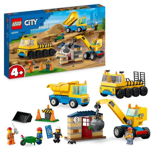 60391 - LEGO® City - Les Camions de Chantier et la Grue à Boule de Démolition