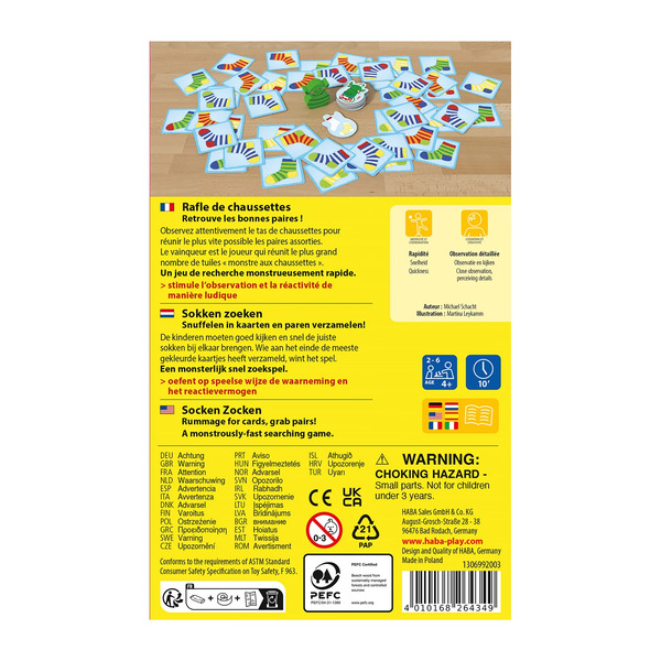 Rafle de chaussettes cartes