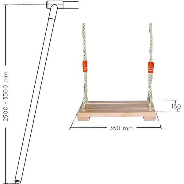 Balançoire en bois pour portique 2,50 à 3,50 m