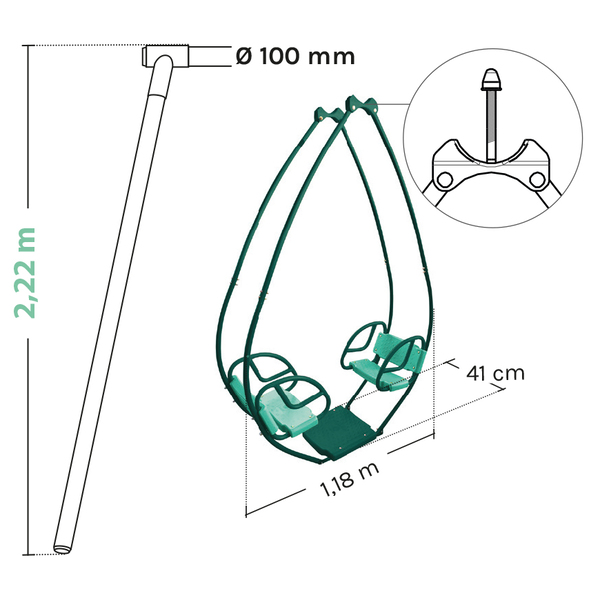 Balancelle pour portique de 2,22 m