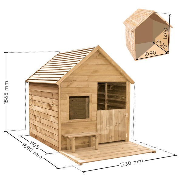 Maison en bois avec terrasse et bois Heidi