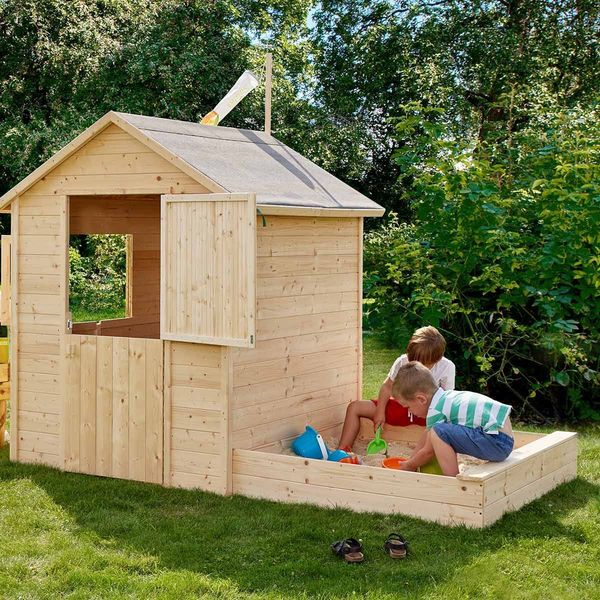 Maison en bois avec bac à sable Elisabeth