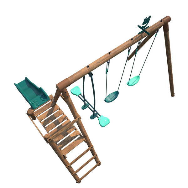 Aire de jeux en bois avec toboggan Figue