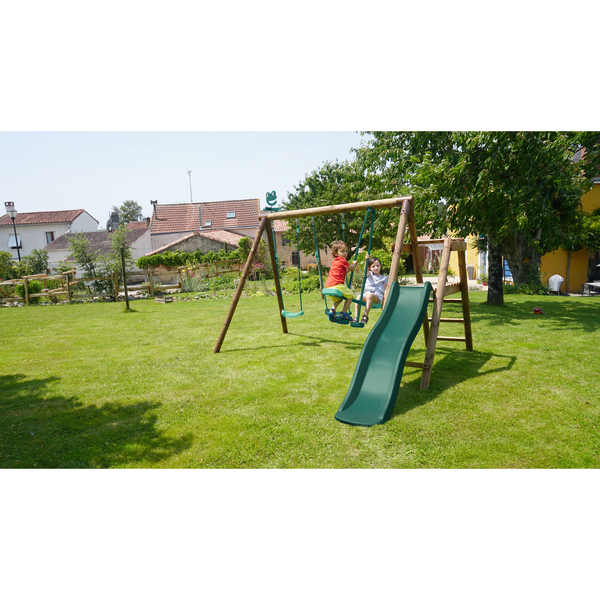 Aire de jeux en bois avec toboggan Figue
