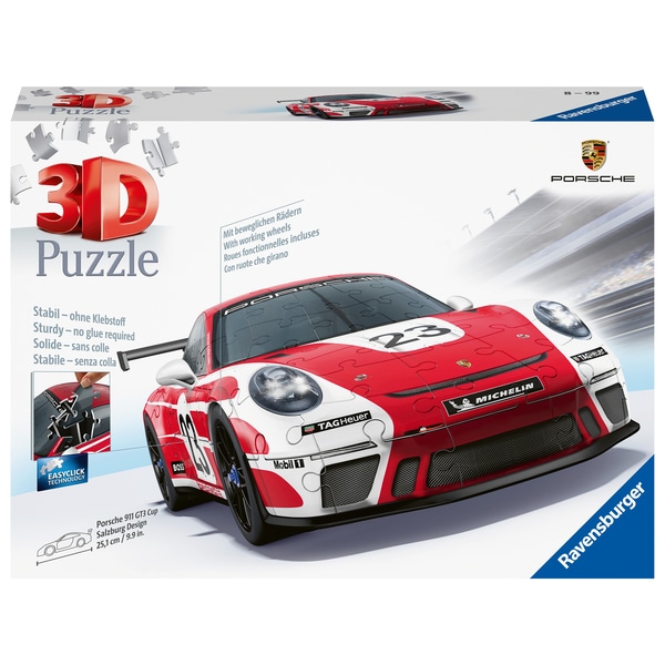 Puzzle 3D Porsche 911 GT3 Cup Salzburg Ravensburger : King Jouet, Puzzles  3D Ravensburger - Puzzles