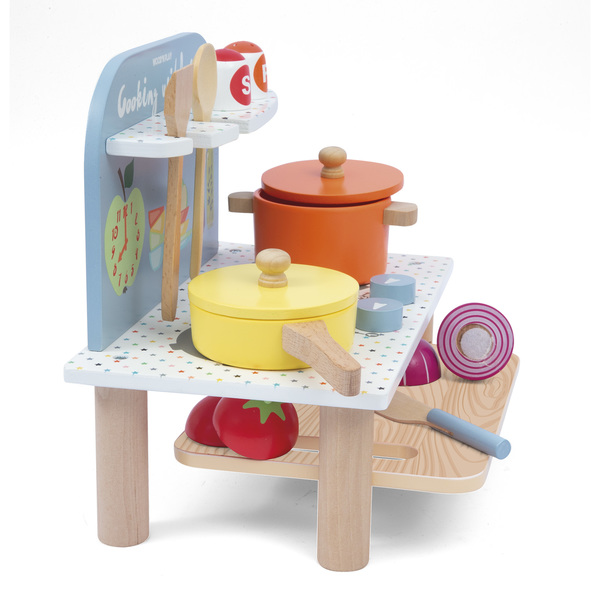 Mini cuisine en bois avec légumes à découper WOOD N PLAY : King