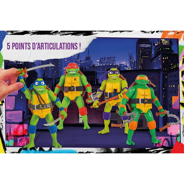 Figurine Leonardo Tortues Ninja avec fonction électronique 15 cm