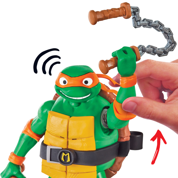 Figurine Michelangelo Tortues Ninja avec fonction électronique 15 cm