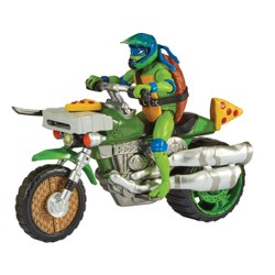 Véhicule fonction et figurine 12 cm Tortue Ninja - Leonardo