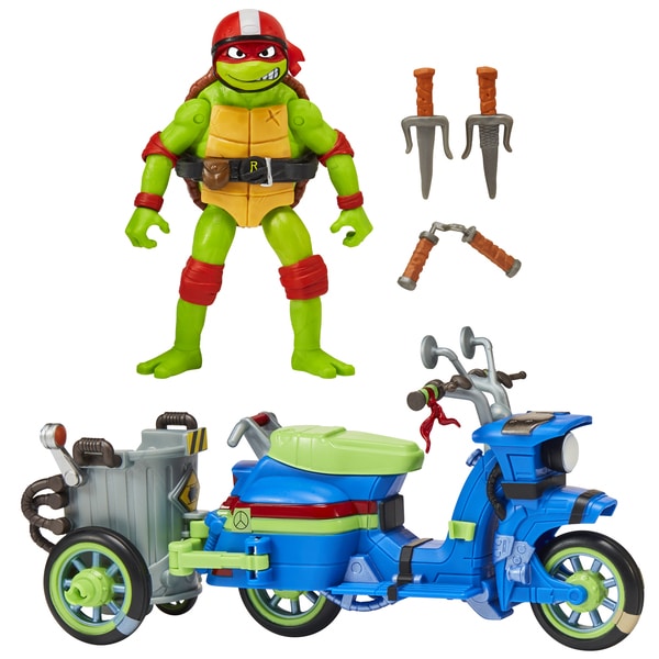 Véhicule fonction et figurine 12 cm Tortue Ninja - Raphael