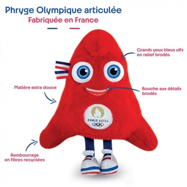 Peluche premium mascotte officielle JO Paris 2024 - 30cm