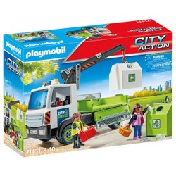 71431 – Playmobil City Action – Camion-grue de recyclage de verre 