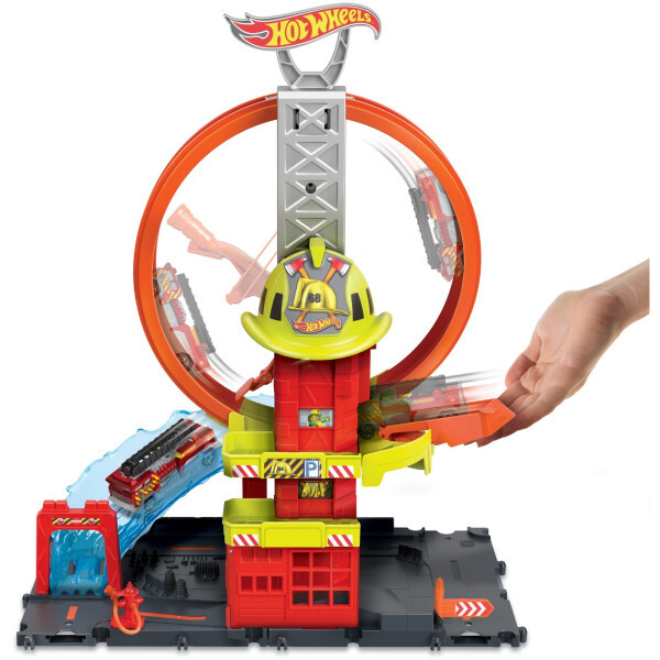 Circuit Hot Wheels Super Poste De Police - Avec Looping Réglable Et Voiture Police - Jouet Enfant