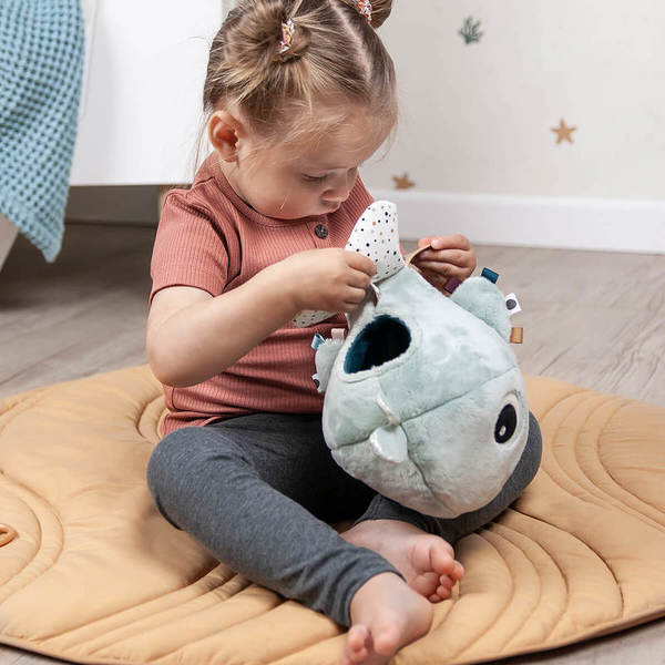 Peluche d éveil Wally la Baleine et ses 3 poissons