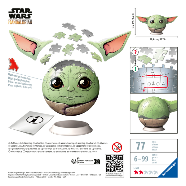 Puzzle 3D rond 72 pièces - Star Wars Grogu