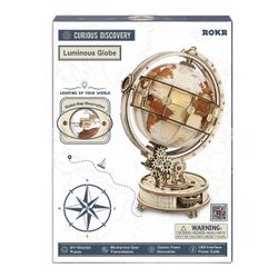 Puzzle en bois 3D - Globe terrestre lumineux