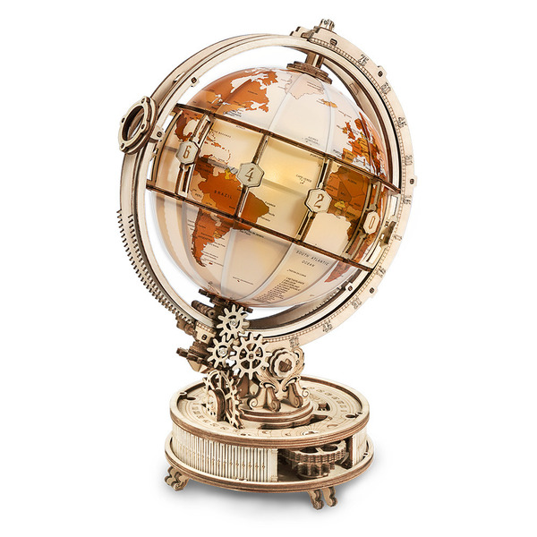 Puzzle en bois 3D - Globe terrestre lumineux