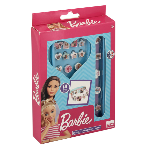 Bracelets pailletés charms Barbie