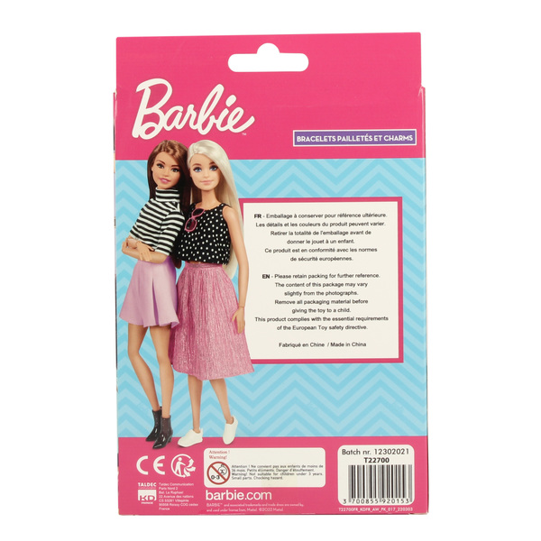 Bracelets pailletés charms Barbie