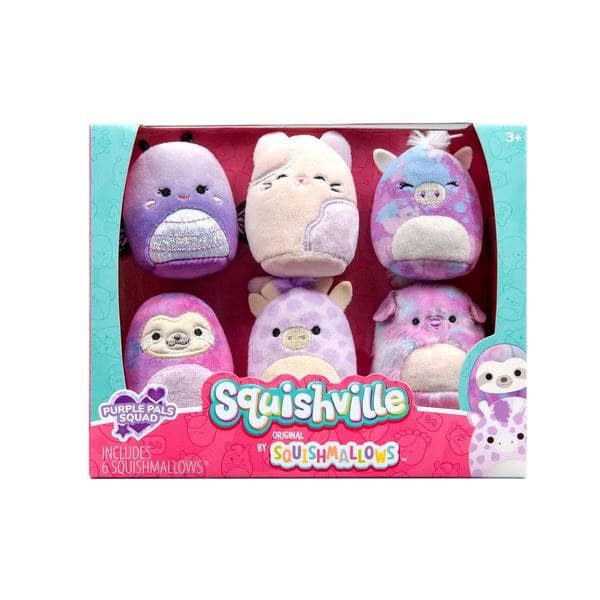 6 mini peluches Squishmallows - Escouade violette