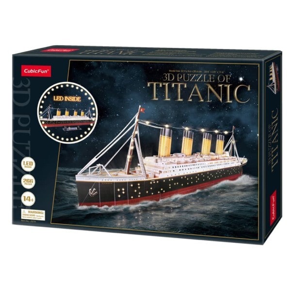 Puzzle 3D avec led - Titanic 266 pièces : King Jouet, Puzzles 3D