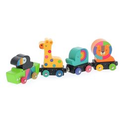 Train en bois des animaux