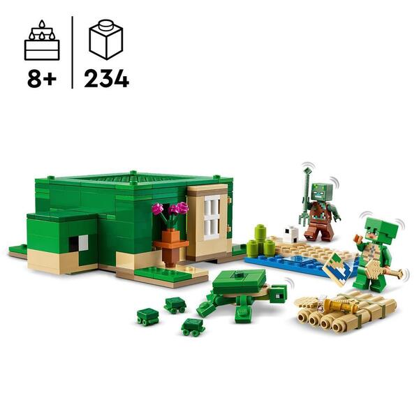Lego Minecraft - La maison de la plage de la tortue, Jouets de construction  21254