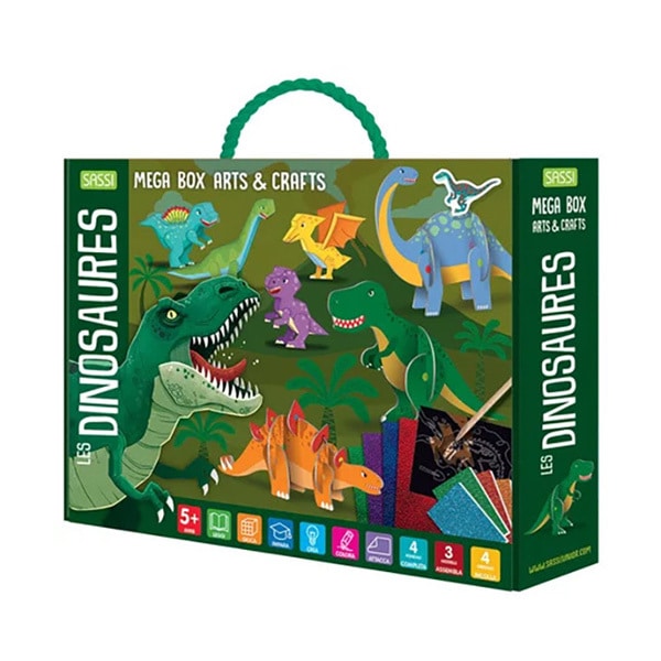 Mega box Arts & Crafts - Les dinosaures Sassi Junior : King Jouet