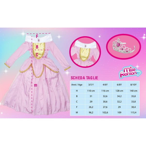 Déguisement de princesse rose avec accessoires 3/5 ans