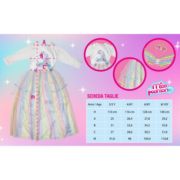 Déguisement de licorne robe avec accessoires 3/5 ans